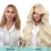 DOORES Human Hair Extensions, Platinum Blonde 12 Inch 7pcs 80g, Clip in Hair Extensions Real Human Hair Remy Hair Extensions Clip in Human Hair Extensions Human Hair Natural Silky Straight