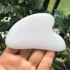 Fekuar Synthetic White Jade Gua Sha Massage Tool for Body Skin Facial, Crystal Scraping Board for SPA Acupuncture Therapy Trigger Point Treatment