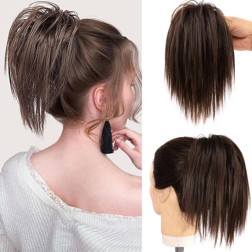 ELIO Messy Bun Hair Piece Claw Clip Hair Bun Wavy Curly Chignon Hair Bun for Women Extensions Tou...
