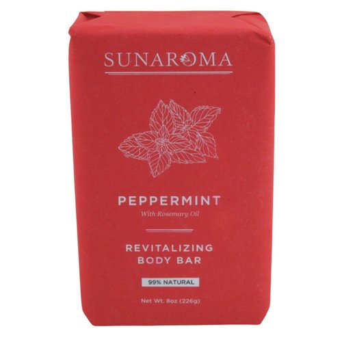 Sunaroma Bar Pepper Mint Oil Soap 8 Ounce (236ml) (3 Pack)