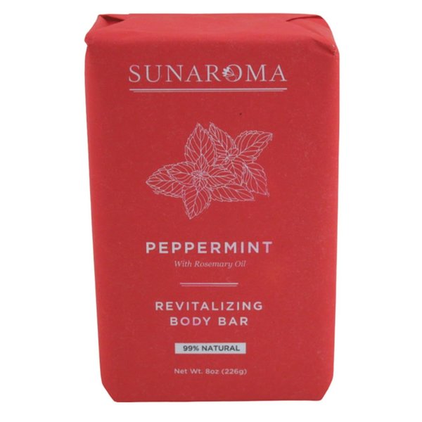 Sunaroma Bar Pepper Mint Oil Soap 8 Ounce (236ml) (3 Pack)