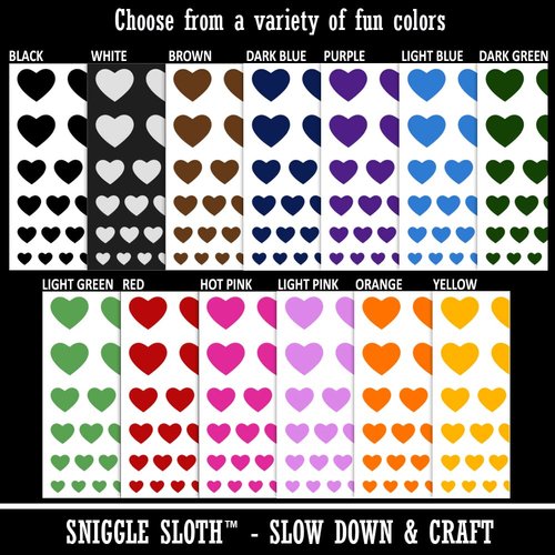 Heart Solid Temporary Tattoo Water Resistant Fake Body Art Set Collection - Red (One Sheet)