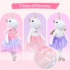 PLYFOU Unicorns Doll Stuffed Animal Toys for Girls - Soft Unicorns Toys - 8 Pieces with Wings, Shawl, Dresses & Tote Bag - Birthday Gift for Girls 3-7