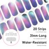 NAILOG Semi Cured Gel Nail Strips 20pcs Long Lasting Nail Polish Strips, Buy 2 Get 1 UV Lamp, Nail Art Wrap Kit with Glossy Gel Finishing│Aurora