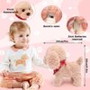 SUPERGFS Interactive Walking Plush Toy Dog Realistic Wagging Tail Robot Dog Dress Up Realistic Stuffed Animal Dog Christmas Birthday Gift Toys for Girls and Boys Kids Age 3 4 5 6