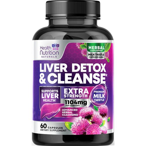 Gentle Liver Cleanse Detox & Repair Formula - Herbal Liver Support Supplement: Milk Thistle with Silymarin, Artichoke Extract, Dandelion, Beet, Chicory Root, & Turmeric for Liver Health - 60 Capsules
