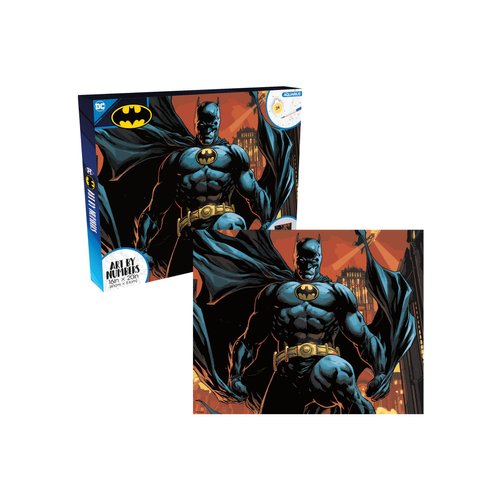 Aquarius Batman Art by Numbers Painting Kit (16 x 20 Stretched Canvas) 24 Paints, 3 Paint Brushes, Ready to Hang, Officially Licensed DC Comics Collectible - 16x20 in