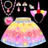 YAOOBEY Princess Dress up Clothes for Girls 4-6,Light Up Tulle Dress Toddler Princess Toys for 3 4 Year Old Girls Christmas Birthday Gift