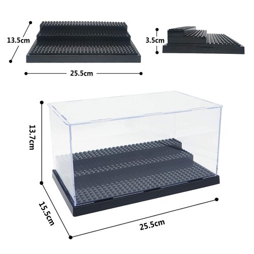 Hensgaukt Figure Display case Box Suitable for Lego Minifigures Series Figure Blocks Toys Acrylic Dustproof Showcase Base
