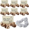 Velvet Scrunchie Hair Ties for Bridesmaids Proposal Gift Idea to Ask The Bride Tribe I Can't Tie The Knot Without You or as Bachelorette Party Favors. (Champagne)