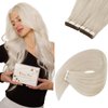 Ve Sunny Blonde Tape in Hair Extensions Human Hair Platinum Blonde Tape on Hair Extensions Blonde Tape in Extensions Real Human Hair Blonde Tape in Human Hair Extensions Straight 20pcs 50g 14inch