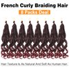 Ayana 8 Packs French Curly Braiding Hair 22 Inch Long Bouncy Loose Wavy Crochet Hair For Black Women Pre Stretched French Curl Braiding Hair Synthetic Hair Extensions (22 Inch (Pack of 8), TBUG)