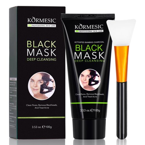 Blackhead Remover Mask, Charcoal Peel Off Face Mask, Blackhead Face Mask, Blackhead Peel Off Mask with Brush for Pore Cleansing and Blackhead Removal, Facial Skin Care for Men & Women, 100g