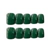 Aimimier 24Pcs Square False Nails Glossy Full Cover Pure Color Short Fake Nails with Glue Sticker Acrylic Artificial Press on Nails for Women and Girls (Green)
