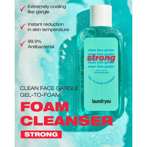 LAUNDRYOU clean face foam cleanser strong | Daily facial cleanser for all skin type, Moisturizing face wash, makeup removal, Tested for sensitive skin, 160g