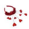 Soochat Valentine's Day Heart Headband Red Glitter Love-shaped Head Boppers for Valentines Day Wedding Birthday Party Supplies