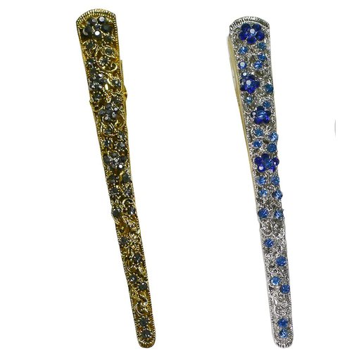 Set of 2 JCGY Alligator Strong Metal Hair Clips Long Duckbill Clips Beakclips for Hair Upstyling for Women Girls NM110-2nSapGjet