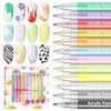 Saviland 12 Colors Nail Art Pens Set - 3D Nail Polish Pens Graffiti Nail Dotting Tools Acrylic Paint Pens Drawing Painting Point Liner Pen for Nails Art Design Manicure Nail Pens for Home & Salon DIY