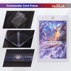 YAXAZA MTG Deck Box with Commander Display Window, Fits 200+ Double-Sleeved Cards, Strong Magnetic PU Leather Card Deck Case, with 2 Dividers, 1 Toploader, andDice Tray (Black & Blue)