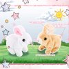 Civaner 2 Pcs Interactive Rabbit Toys Plush Stuffed Walking Bunny Toy with Sounds and Movements Hopping Robotic Toys Easter Gift Present (Rabbit Style)