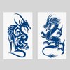 Oottati 2 Sheets Semi Permanent Waterproof Temporary Tattoos, 2 Weeks Long Last, 100% Plant-Based Ink Infinity Realistic Stickers, Dragon Totem