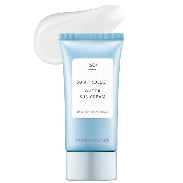 THANKYOU FARMER Sun Project Water Sun Cream 1.75 Fl Oz (50ml) - Travel Size Sunscreen, Face Sunscreen for Sensitive Skin, Korean Sunscreen for Face