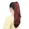 HSPCYGG Burgundy Ponytail Extension Synthetic Clip Claw Pony tails 22" Straight 5.5 OZ Fake Hairpieces Women Yaki Fluffy¬ Tangled