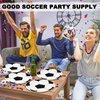 QZYL 50 Pack Soccer Plates, 9 Inches Disposable Paper Plates, Soccer Themed Dinner Plates, Soccer Birthday Party Decorations for Anniversaries Football Celebrations Family Gatherings Soccer Party
