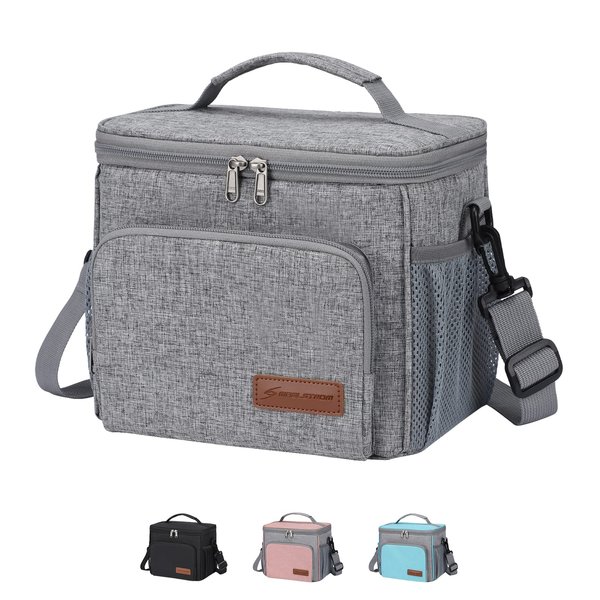 Maelstrom Lunch Box for Men,Insulated Lunch Bag Women/Men,Leakproof Lunch Cooler Bag,Lunch Tote Bag,8L,Gray