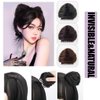 UPSTORE 2Pcs Claw Clip in Messy Cat Ears Bun Hair Pieces Space Bun Hair Extensions Wig Accessory Donut Chignon Hairpieces for Women Girls (Brown Dark)
