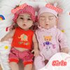 Full Silicone Doll Clothes Outfits for 17.7"- 18.5", Reborn Baby Doll QUTE Suit Accesories Set - Newborn Girl Boy Baby Clothing Gifts Set - RedElephant Set (Clothes Only)