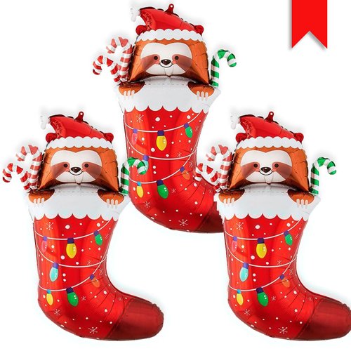 Christmas Balloons Xmas Stocking Foil Balloons for Fall Harvest Christmas Party Birthday Party Supplies Decorations (Christmas Stocking)