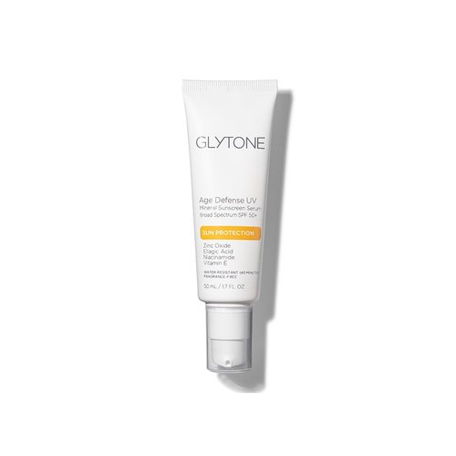 Glytone Age Defense UV Mineral Sunscreen Serum - Broad Spectrum SPF 50+ - Face Sun Care - Zinc Oxide & Niacinamide - Fragrance-Free - 1.7 fl. oz.