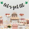 Helewilk Let's Get Lit Banner, Marijuana Theme Birthday/420 Birthday/Dope Birthday Party Decoration, Marijuana Pot Leaves Garland for Dope Birthday Weed 420 Party Supplies
