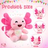 HyDren 10 Inch Happy Plushy Birthday Plush Pink Axolotl Plush Soft Cute Stuffed Animal Plush Pillow Kawaii Birthday Gifts for Kids Girls Party Favor Bedroom Home Decor