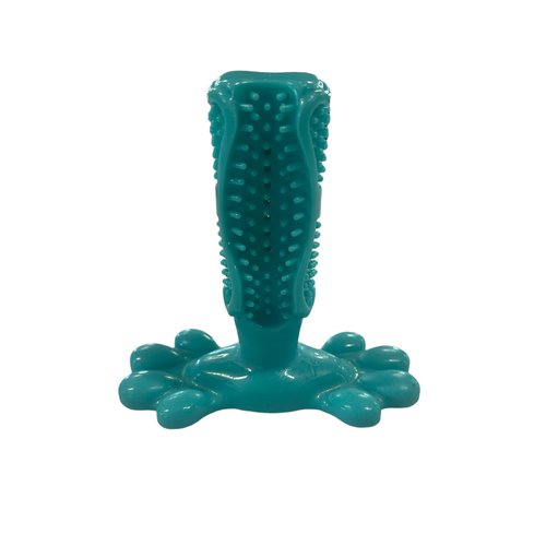 Piggy Poo and Crew Peanut Butter Chew Toy or Tooth Paste Dental Stick for Your Pet (Teal)