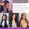 Transparent 13x4 Lace Front Wigs Human Hair Straight HD Lace Frontal Wigs Natural Hairline with Baby Hair Pre Plucked 150% Density Brazilian Virgin Human Hair Wigs for Black Women 16Inch