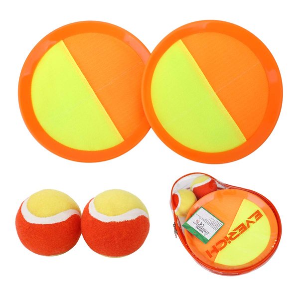 EVERICH TOY Beach Toys Outdoor Games for Kids Ages 3-10-Yard Lawn Games Ball Catch Games Paddle Toss-Upgraded Version Outside Games for Kids/Family Boys and Girls Gifts (2 Rackets, 2Balls, 1 Bag)