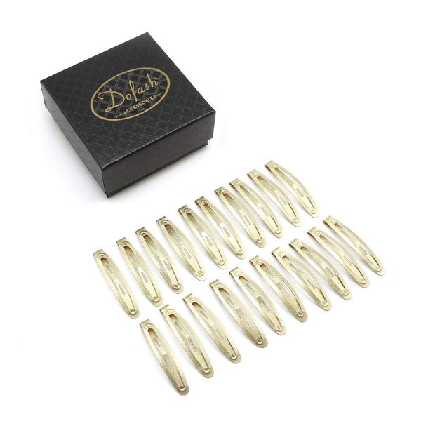 Dofash 20Pcs Snap Hair Clips Hair Grips Metal Hair Clips 4.5Cm/1.77In Hair Accessories For Girls（Blonde)