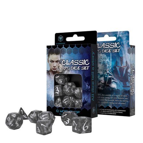 Q-Workshop Classic RPG Smoky & White Dice Set (7 Piece)