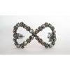 Generic Dark gray bow shaped crystal hair barrette clip for thicker hair