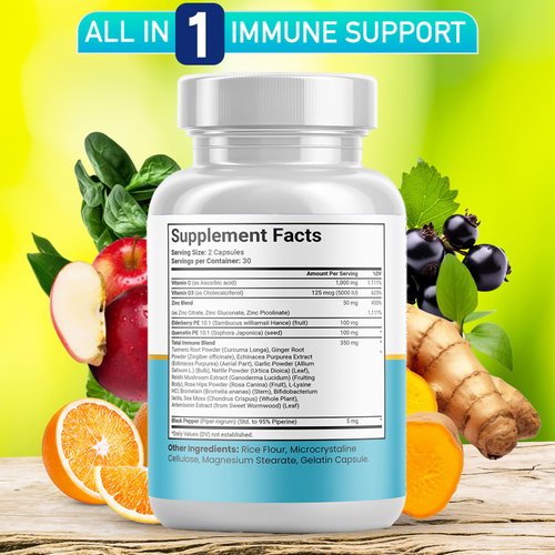 JB Wellness Co Quercetin Zinc Vitamin C Vitamin D Bromelain Elderberry - Nettle Supplement with Artemisinin, Sea Moss, Echinacea - 120 Count