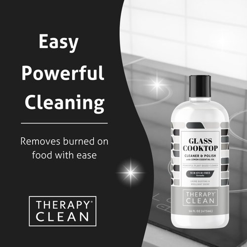 Therapy Glass Cooktop Cleaner Bundle with Microfiber Cloth - Glass Stove Top Cleaner and Polish for Ceramic, Electric, Induction and Flat Top Surfaces