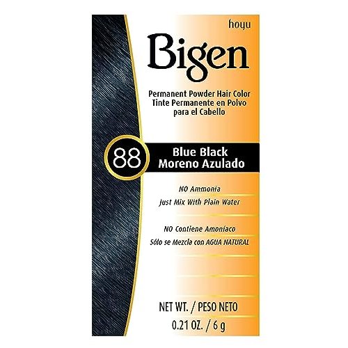 Bigen Permanent Powder Hair Color 88 Blue Black 1 ea (Pack of 2)