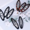 20pcs 2.8 Inch Oval Snap Hair Clips for Women Water Drop Shape Clips Metal Amber Ellipse Non-Slip Hair Grips Black and Brown Women Girls Hair Accessories