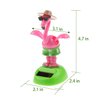 YGMONER Flapping Wings Flamingo Solar Powered Hawaii Style Shaking Ornaments Car Dashboard Dancer Bobble Head (Flamingo A)