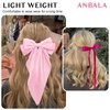 ANBALA Big Hair Bows for Women, 4 PCS Satin Ribbon Hair Bows Set, Tassel Bowknot Hair Clips with Long Tail, Cute Hair Barrettes Bowknot Tassel Claw Hair Clips for Girls (Pink and Hot pink)