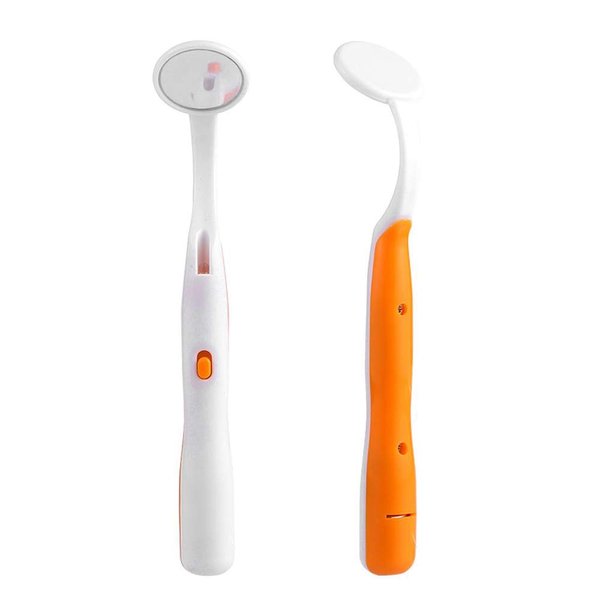 Ceonam 2 Pcs Dental Mirror with Light Tool LED Lighted Teeth Inspection Mirror Anti Fog Curve Angle Dentist Oral Care Tool