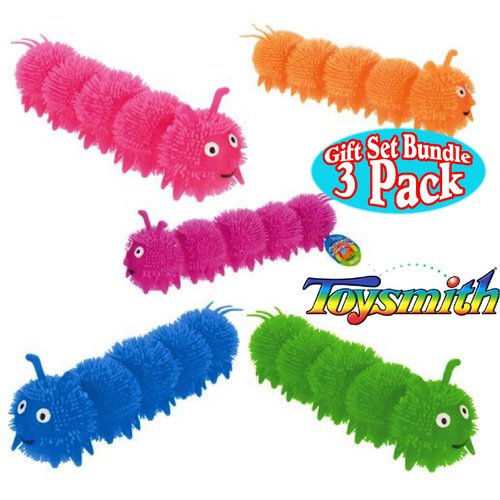Toysmith Colorful Caterpillar Puffer Ball Party Set Bundle - (Assorted Colors) by Toysmith