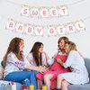 Kaakswa Sweet Baby Girl Banner, Baby Shower Gender Reveal Party Banner For Girls, Sweet Pink Floral Flowers First Birthday party supplies